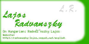 lajos radvanszky business card